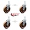 Service Caster 6 Inch High Temp Phenolic Wheel Swivel 3/8 Inch Threaded Stem Caster Set SCC SCC-TS20S615-PHSHT-381615-4 - alternate 5